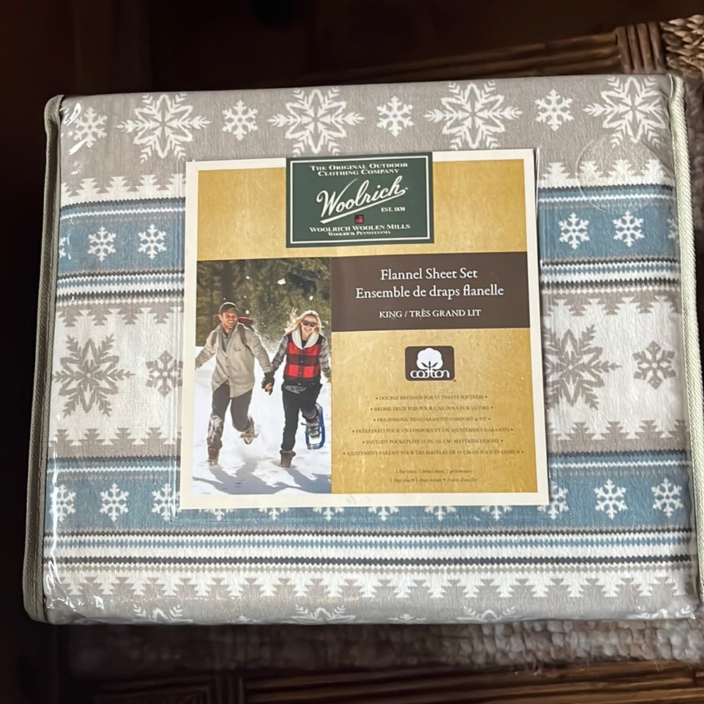 Woolrich king size flannel sheet set